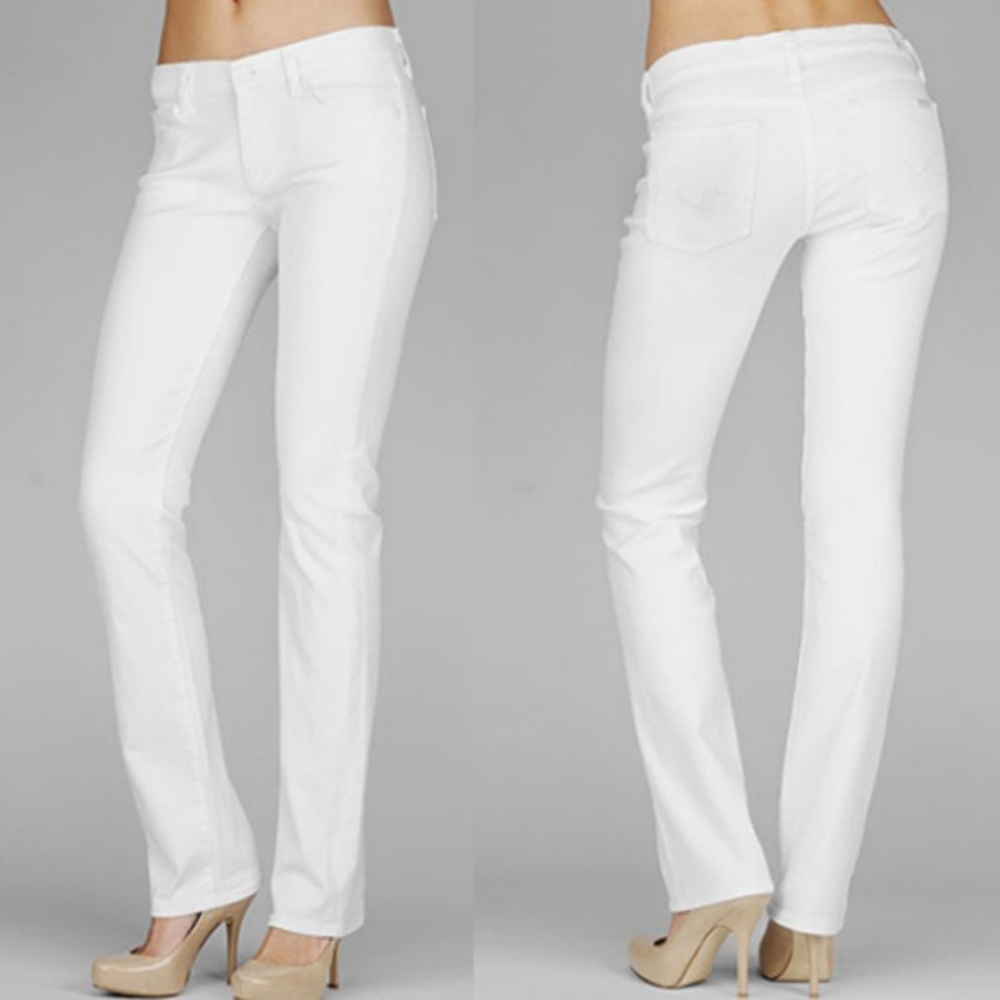 7 For All Mankind Straight Leg White Jean